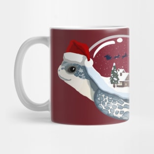 Santa Turtle Snow Globe Mug